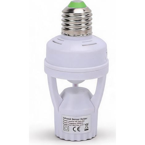 Douille de Lumière à Détecteur de Mouvement, Douilles de Lumière E27 à Visser pour la Maison, Prises de Lumière Activées par le Mouvement, Prises de Capteur de Mouvement pour LED (1/5)