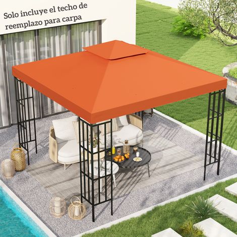 Rouges 3x3 m - Toit de remplacement pour pavillon de tentes Remplacement du couvercle du pavillon du kiosque avec toit respirant 8 trous de