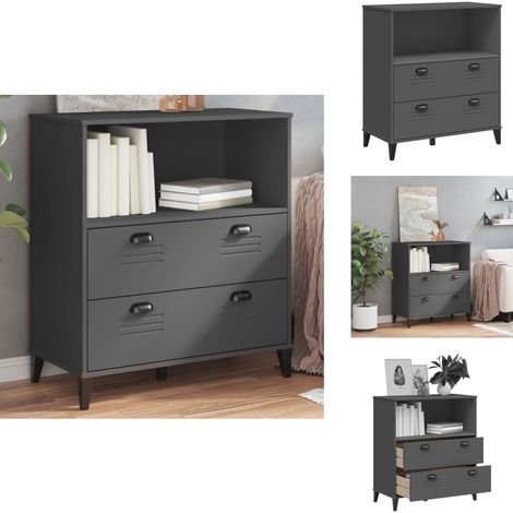 Bücherschrank VIKEN Anthrazit 80x40x90 cm Holzwerkstoff - Industrielles Design - Bücherregal - Holzwerkstoff Regal - Wohnraumgestaltung - Aufbewahrungslösung (1/5)
