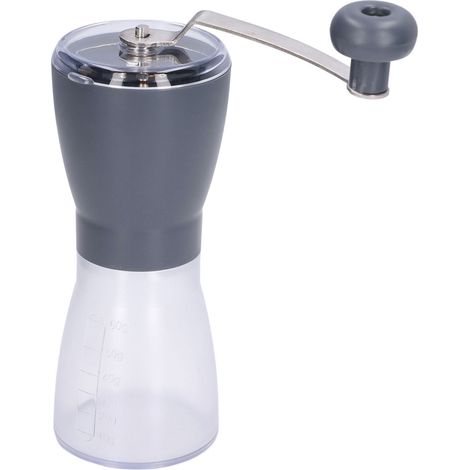Moulin à café manuel, réglages réglables, noir, lavable, pour cafetière à piston, siphon et cafetière italienne. (1/5)