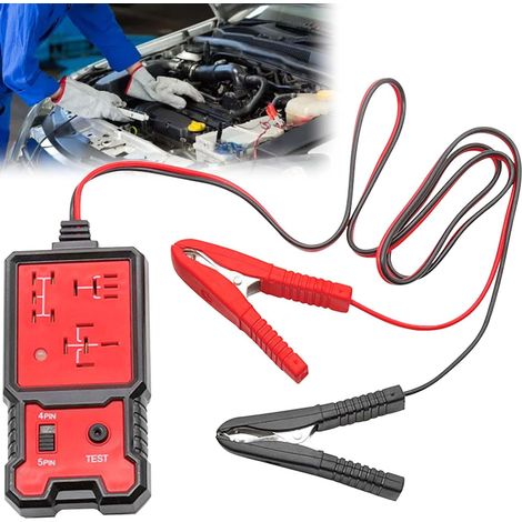 Testeur de relais de voiture 12/24 V, testeur de batterie de voiture avec clips, testeur de batterie de voiture, testeur de relais pour bateau, moto, outil de diagnostic de (1/5)