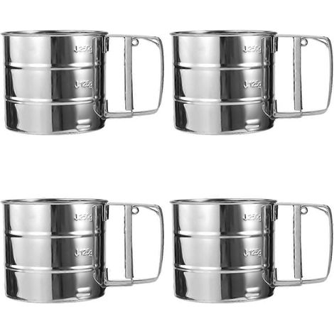 Tamis à farine, passoire alimentaire, tamis manuel en acier inoxydable, tasse à farine, ustensiles de cuisine pour assaisonnement (1/5)