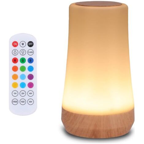 Lampada da comodino ricaricabile tramite USB con telecomando per cambiare colore, ideale per camera da letto e soggiorno - 1 pezzo (1/4)