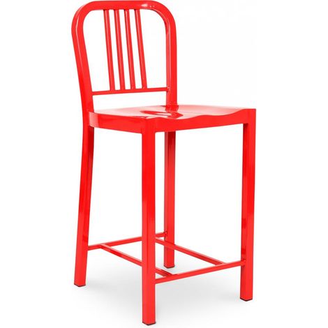 Jadon Stool - Medium - 60cm Red Steel, Metal