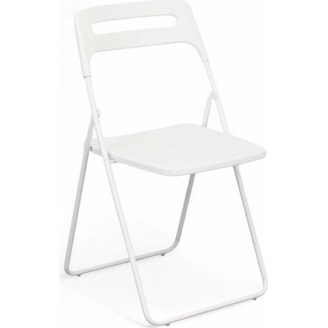 Sedia senza braccioli in resina impilabile con schienale aperto 40x43xH78 cm Elettra - Bianco (1/4)