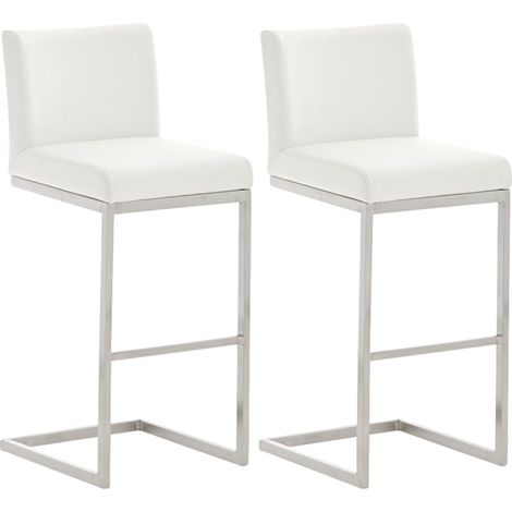 2er Set Barhocker Paros Kunstlederbezug weiß