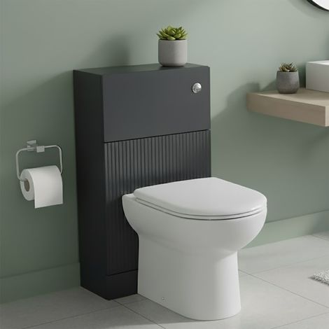 Hudson Reed Fluted WC Unit 500mm Wide - Satin Anthracite (1/3)