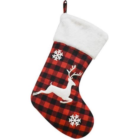 Chaussettes de Noël - 4pcs - 20x50cm - Motifs traditionnels - Décoration intérieure (1/4)