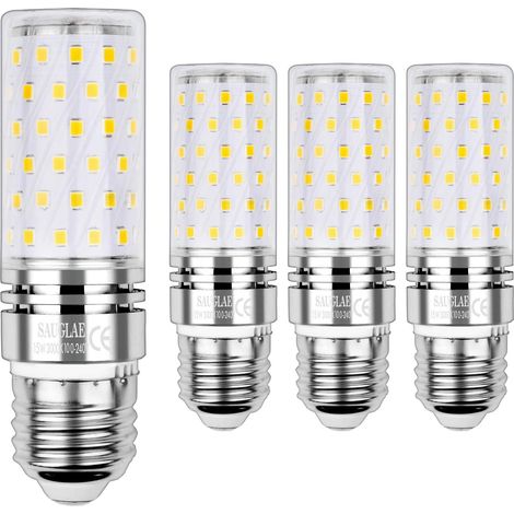 LED Ampoule à Maïs 15W, 120W Équivalent Ampoules à Incandescence, 3000K Blanc Chaud, 1700LM, E27 Edison Vis, 4-Pack (1/5)