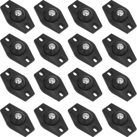 CCYKXA Set of 16 self-adhesive 360° swivel spherical casters for kitchen utensils and furniture - Black (1/5)