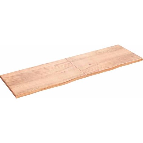 Tischplatte Hellbraun 200x60x(2-4)cm Massivholz Eiche Behandelt
