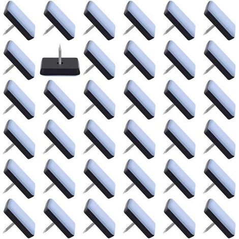 Lot de 50 patins coulissants en téflon 25x25mm – Réduction du bruit et protection des sols – Fixation par clous pour meubles lourds (1/5)
