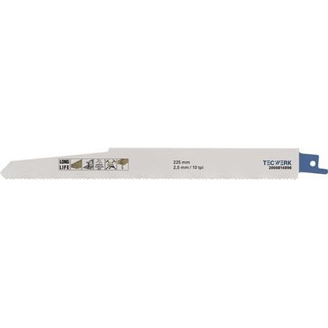 Säbelsägeblatt L.225mm B.22mm TPI 10 2,5mm 3 St./Karte TW