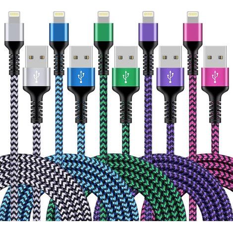 iPhone Laddare, 5-pack 1,8M iPhone Laddningskabel Snabbladdningssladd Kompatibel med iPhone 14 13 12 11 Pro Max XS XR X 8 7 6 Plus 5 SE (1/5)