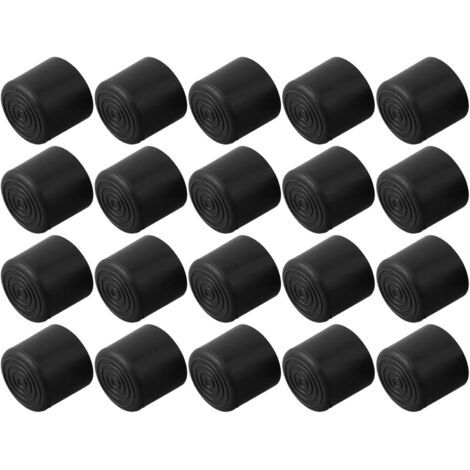PA 20 Stück Gummi-Stuhlspitzen für Bodentischbeine, verhindern Kratzer, schwarzes PVC-Material (22 mm) (1/5)