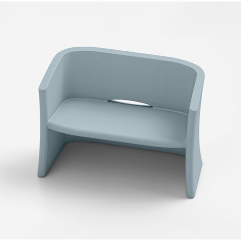 Divano da esterno Made in Italy in polietilene 2 posti Breeze - Blu
