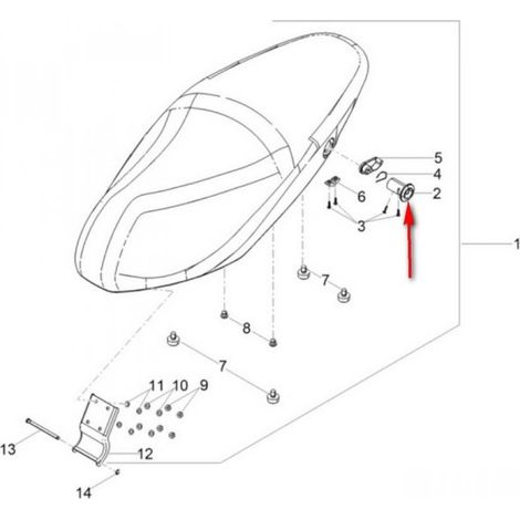 Serrure selle origine pour scooter Piaggio 50 Typhoon Après 2018 (1/3)