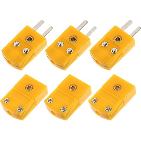 6pcs eurs Thermocouple de Type K Mâle et Femelle, Adaptateurs Abs Stables, Faciles à Retirer pour Capteurs de Température Industriels (1/5)