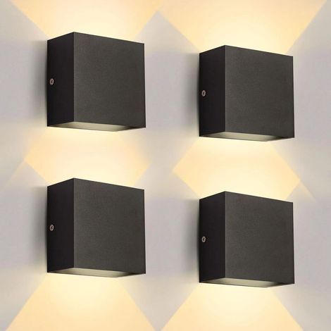 Set mit 4 LED-Wandleuchten aus Aluminium, energiesparende LED-Innenleuchten, warmweißes Licht (3000 K) (1/5)