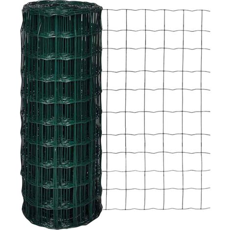 Clôture-Grillage de jardin euro Acier 25 x 1,0 m Vert 219016 (1/4)