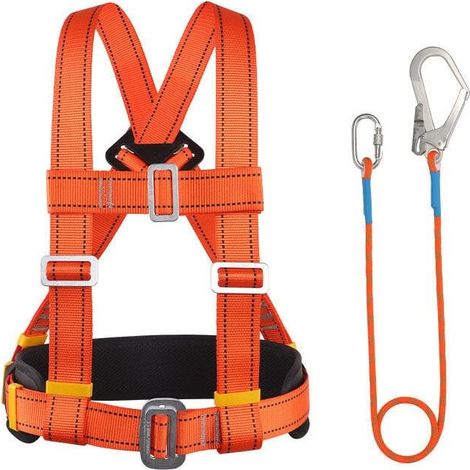 Harnais de sécurité antichute ajustable 50-120 cm – Corde de sauvetage 7,6 mm – Protection optimale pour travaux en hauteur – Norme EPI (1/4)