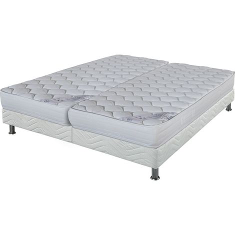 Matelas Montana + sommier tapissier Omega - 2x90x200 - Mousse - Hauteur 18 cm (1/5)