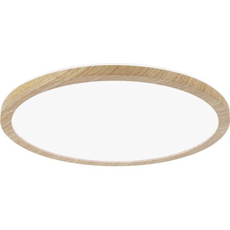 Panneau LED Plafonnier avec rétro-éclairage rond IP44 16W 1600lm 293mm esthétique bois matière plastique 4000K Luminaire de salle de bain (1/5)