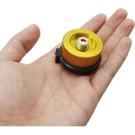 pair Lot de 2 adaptateurs pour bouteille de gaz de camping, adaptateur de conversion de gaz, connecteur de buse, valve pour réchaud à gaz, adaptateur pour cartouche de butane, à visser (1/3)