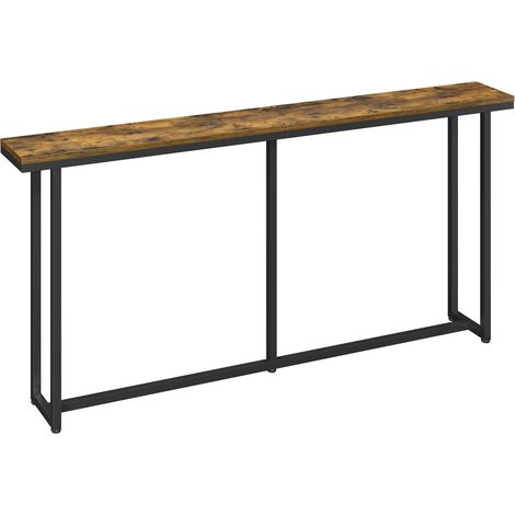 Homevive Muebles Recibidor de Entrada Mesa Auxiliar Sencilla Estrecha para Sofá Pasillo Salón Dormitorio Color Marrón Rústico 160 x 20 x 81cm (1/5)
