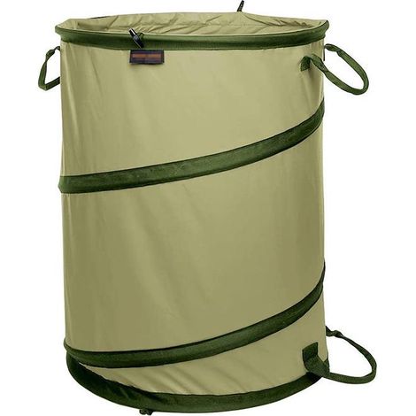 Sac de Jardin Pop-up Résistant 91L (Ø46 x 55 cm), Poubelle de Jardin Réutilisable, Sac à Déchets Vert pour Camping, Jardin, Pique-nique et Plein Air (1/5)