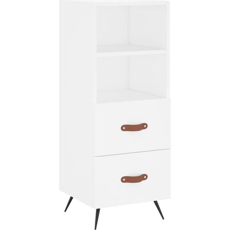 Aparador buffet cómoda mueble mueble de almacenaje organizador cocina salón salón 34,5 x 34 x 90 cm madera contrachapada blanco 020030271