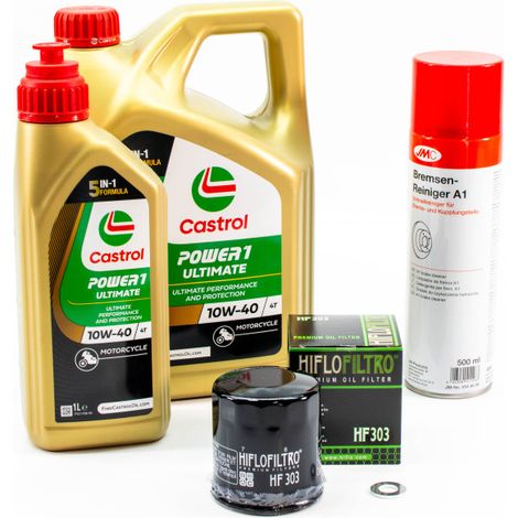 Kit Entretien Vidange pour KAWASAKI GTR 1400 de 2008 à 2022 - CASTROL POWER 1 ULTIMATE 10W-40 5L