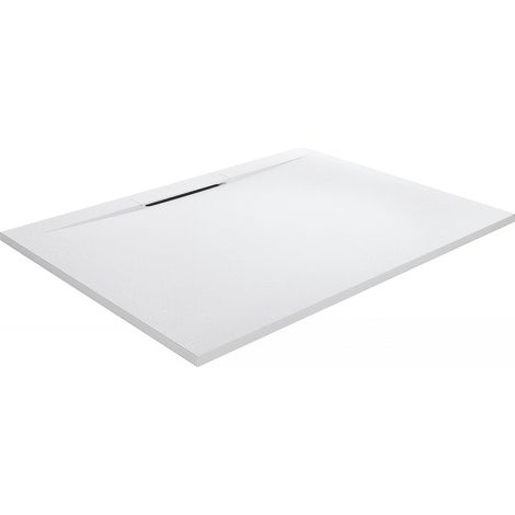 Kinedo – Receveur de douche extra-plat 140x90cm BPC blanc – Hauteur 3cm – Surface antidérapante PN24 – Bonde horizontale incluse – RD331 (1/3)