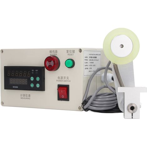 Compteur numérique de yard avec support à ressort, roue de mesure à 6 chiffres, câble enrouleur, longueur en mètres, AC100-240V (1/5)