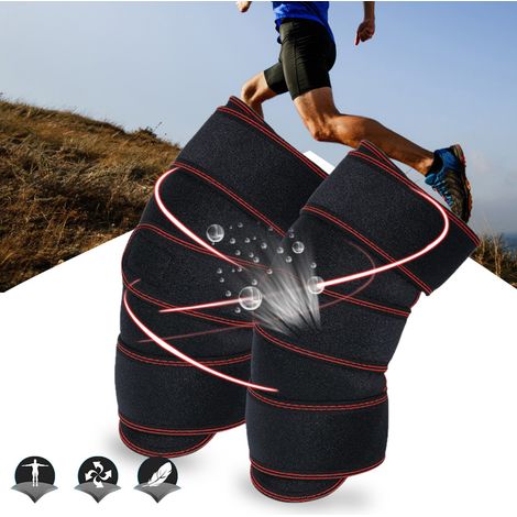 Manchon de genou pour running et cyclisme, protection articulaire sportive extérieure (Rouge) (1/5)