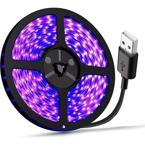 2M lumiere noire UV LED USB Noir DC5V 390nm-400nm SMD 3528 120 LED Étanche IP65 Super Lumineuse pour Danse Corps Peinture Scène (1/5)