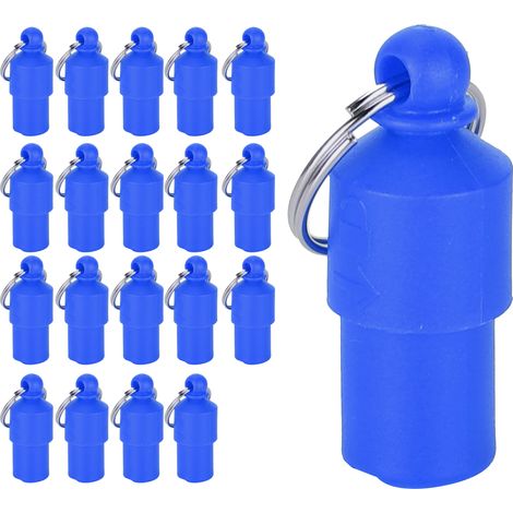 Lot de 20 étiquettes anti-perte pour animaux de compagnie (chien/chat) avec nom et adresse, à ranger dans un tube cylindrique ou un pendentif pour collier (bleu) (1/5)