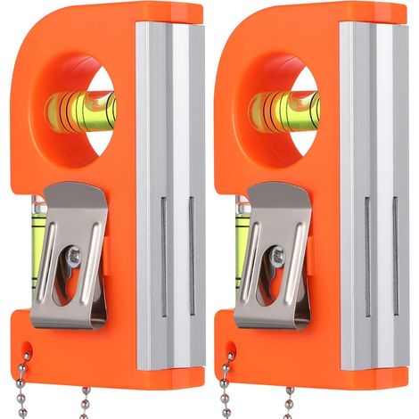 Règle à Niveau Portable Facile à Mesurer 2 Pièces Haute Précision en Alliage D'aluminium et Abs Mini Niveau à Bulle Orange pour Mesures Domestiques et Industrielles (1/5)