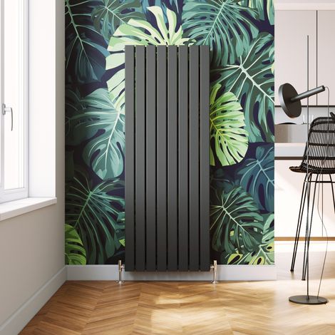 ELEGANT 1600 x 608 mm Anthracite Modern Radiator Efficient Radiator Double Designer Flat Panel Heater Radiators + Chrome Thermostatic Radiator Valves (1/5)