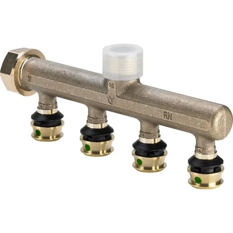 Viega Raxofix-Distribuidor, d 16mm, G 3/4, n 4 Bronce de silicio Modelo 5326.05, 645595