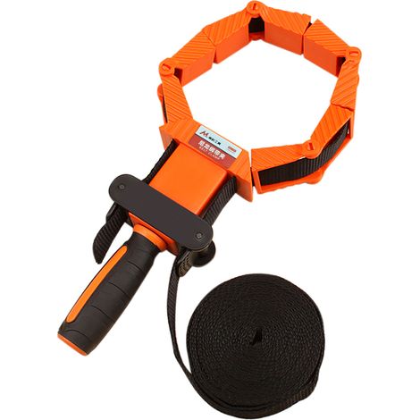 Serre-joint à angle polygonal pour menuiserie avec sangles nylon épaisses 13.1ft, poignée TPR antidérapante et grand serre-joint pliable à angle (1/2)