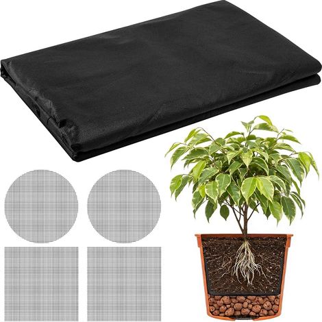 2 m x 1 m - Non-tissé filtrant pour pots de fleurs - Découpable - Non-tissé pour pots de plantes avec grille de drainage - 50 g/m² - Pour bacs à plantes et jardinières - Anti-mauvaises herbes (1/5)