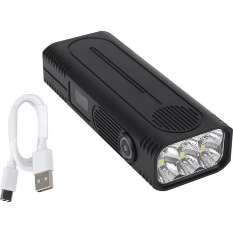 Lampe de poche plate 10 000 lm, rechargeable par USB, portable (1/5)