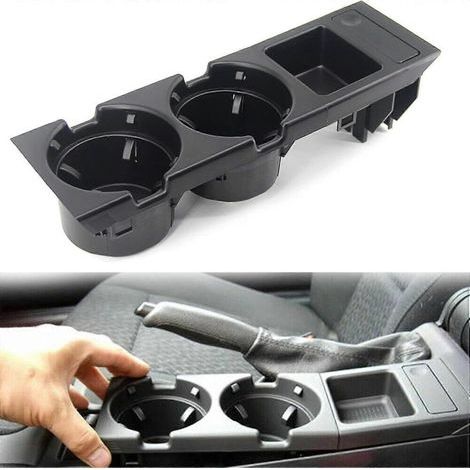 Porte-gobelet pour console centrale. Porte-gobelet double pour E46 avec fixation sécurisée et conception facile d'accès. (1/2)