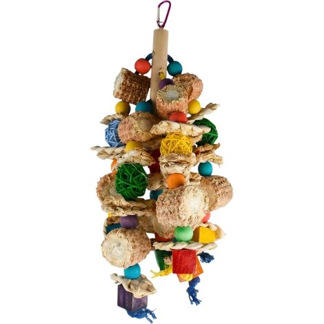 Jouet Perroquet, Jouet à Mâcher pour Perroquets pour Oiseaux, Jouets en Bois Naturel pour Perroquets, épi de maïs Naturel pour Grimper,mâcher (1/5)