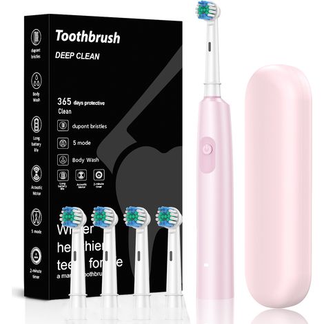 Brosse à dents électrique à tête ronde rotative, pour adultes à usage domestique, brosse à dents sonique rechargeable par USB.-AquaForge