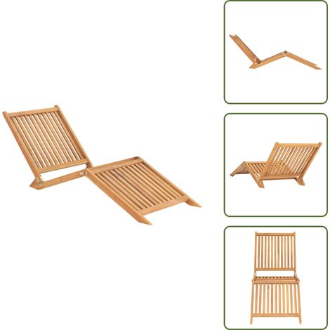 Chaise longue bois de teck solide - Chaises Longues - Mobilier De Jardin - Chaises Longues En Bois - Transats - Jardin (1/5)