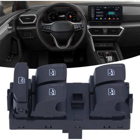 Interrupteur de contrôle maître pour portes et fenêtres 5G0 959 857 D Noir - Compatible SEAT Leon 2020 (1/5)