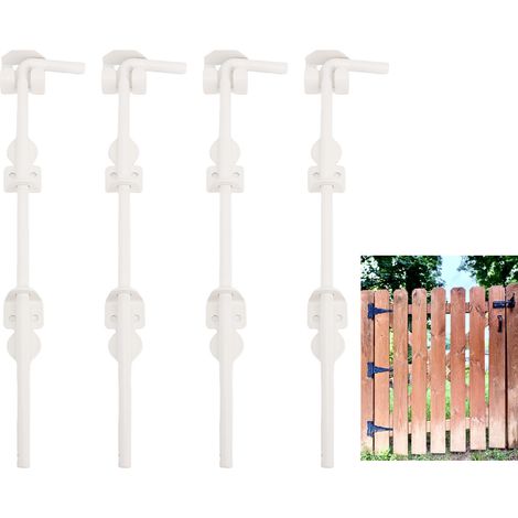 Ensemble de 4 loquets de clôture de 18 pouces pour quincaillerie de portail de clôture en bois robuste, loquet de sol pour portails en fer, fixant le portail au sol. (1/5)