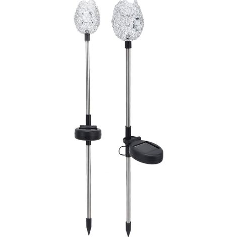 Lampe solaire LED en forme de boule, couleur RGB, pour jardin ou cour. (1/5)